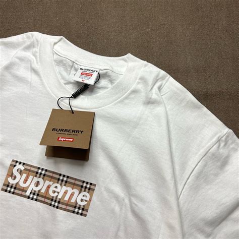 supreme burberry tee|supreme burberry skateboard.